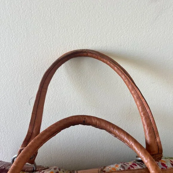 Moroccan Leather Kilim Weekender Bag – Handmade Travel Duffel - Picture 6 of 7